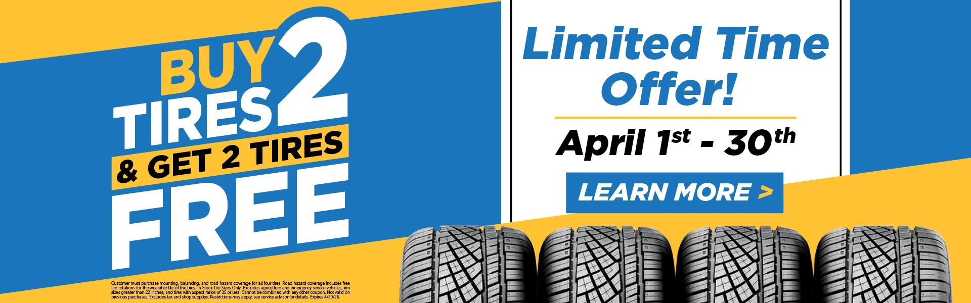 Buy 2 Tires & Get 2 Tires Free at Ed Morse GMC in KEWANEE IL